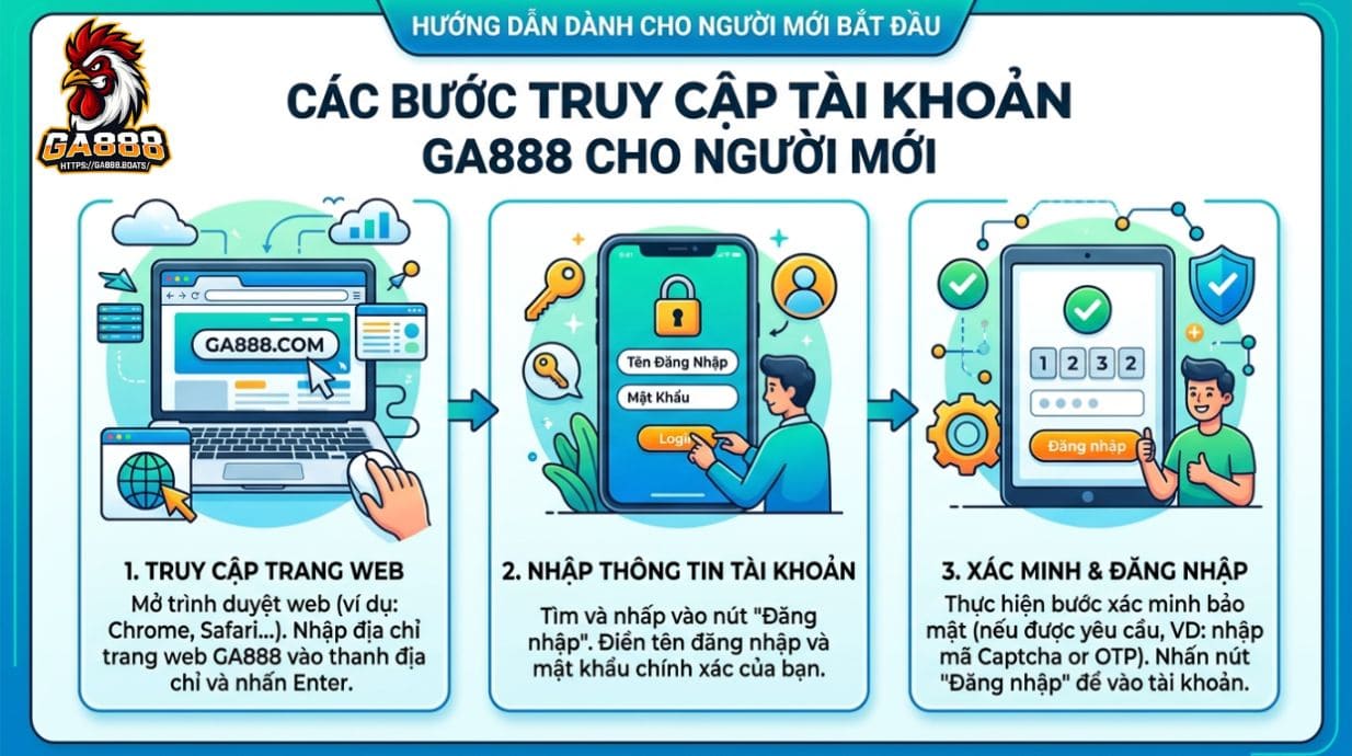 Các bước truy cập tài khoản GA888 cho người mới