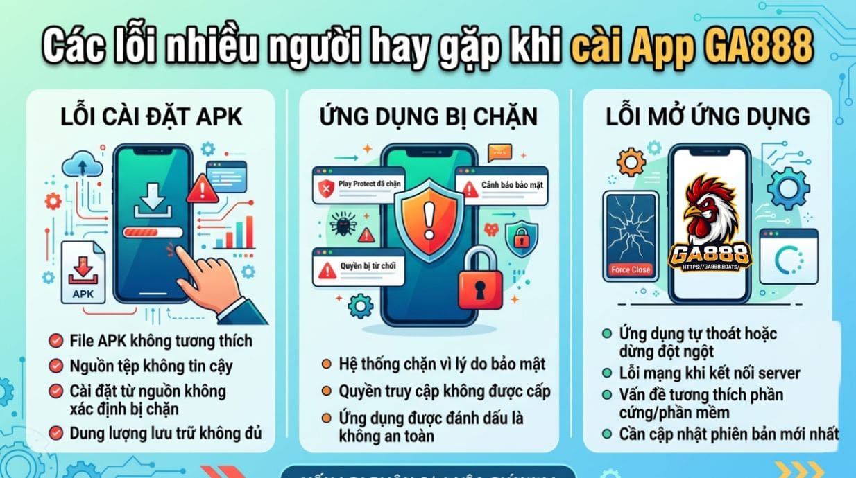 Các lỗi nhiều người hay gặp khi cài App GA888 