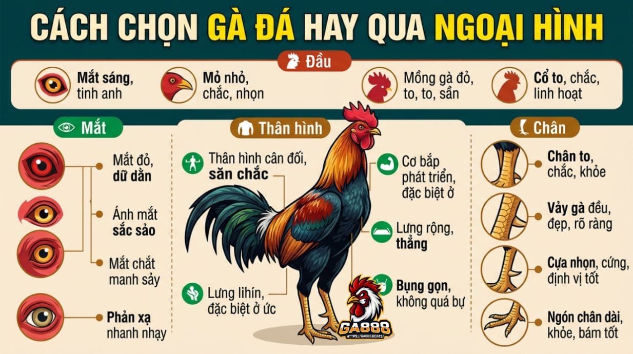 Cách chọn gà đá hay qua ngoại hình