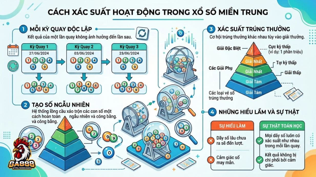 Cách xác suất hoạt động trong xổ số miền Trung 