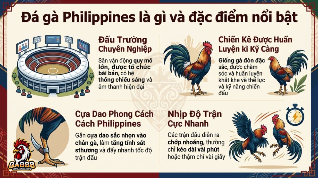 Đá gà Philippines là gì và đặc điểm nổi bật