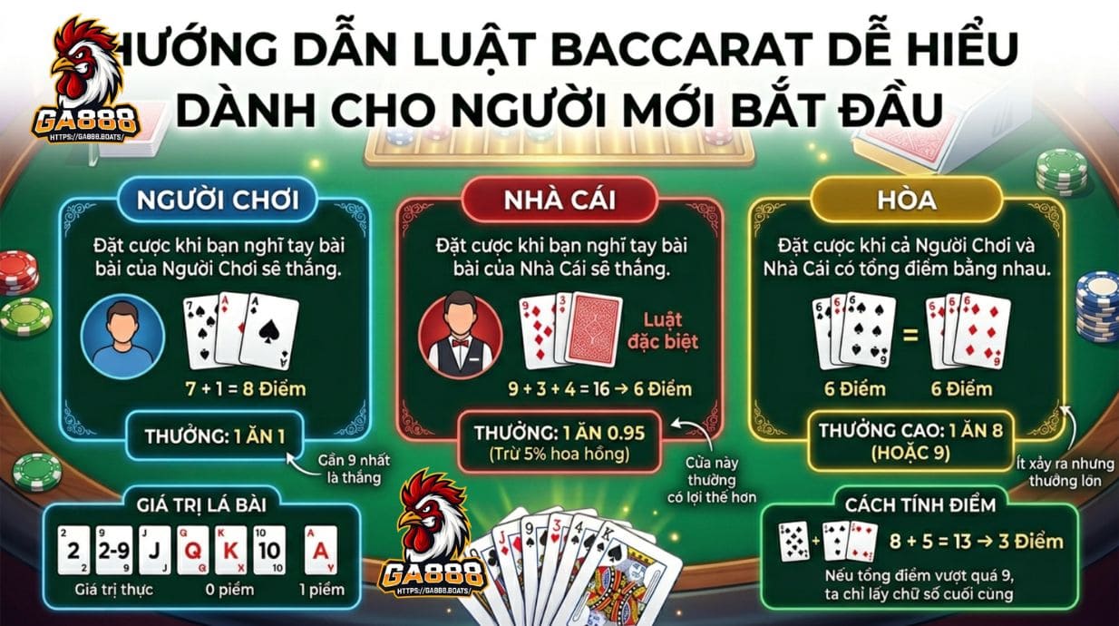 Hướng dẫn luật Baccarat dễ hiểu dành cho người mới bắt đầu