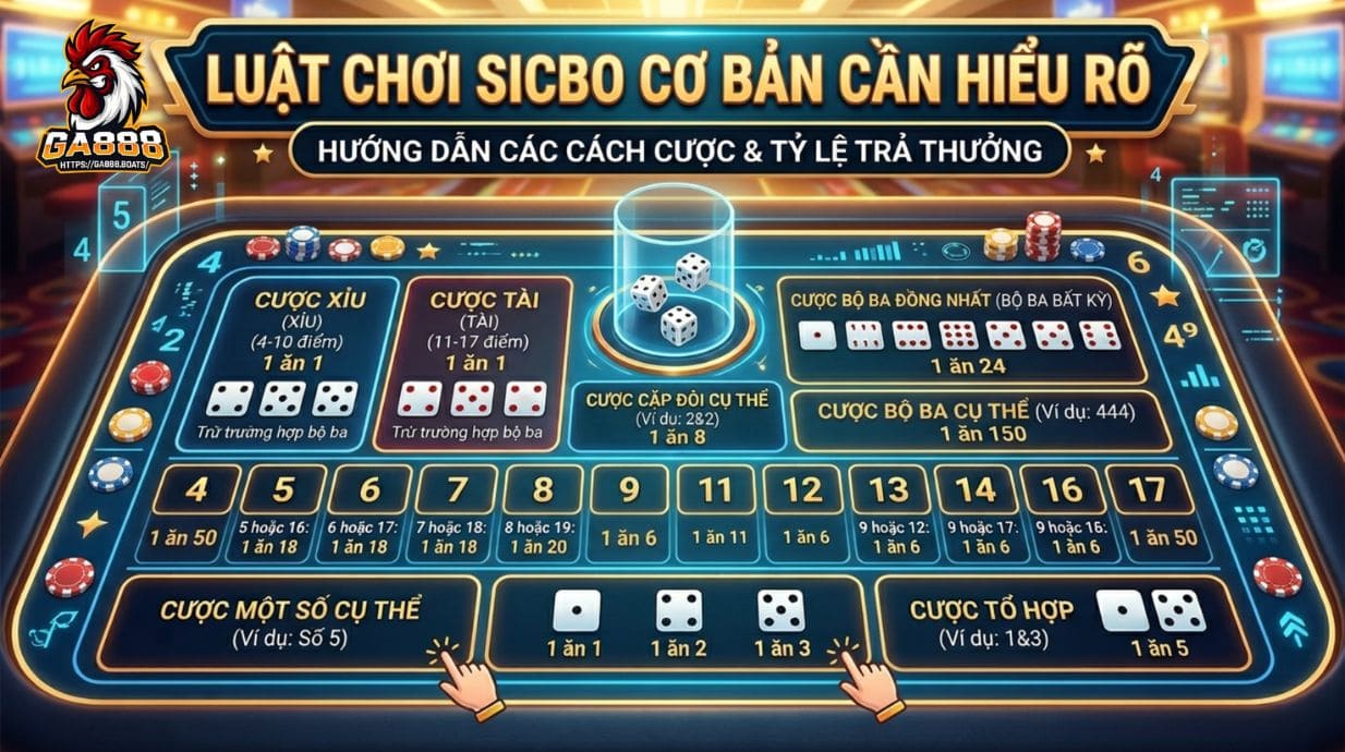 Luật chơi Sicbo cơ bản cần hiểu rõ