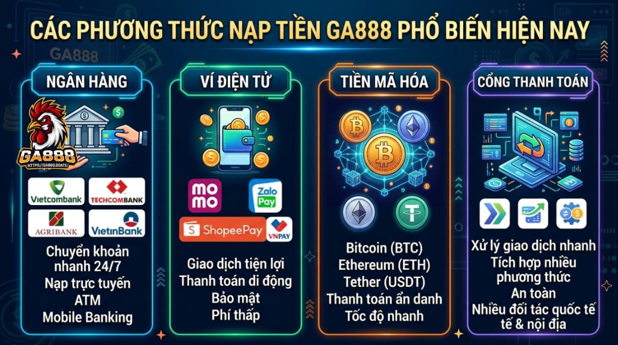 Những cách nạp tiền GA888 được nhiều người sử dụng hiện nay