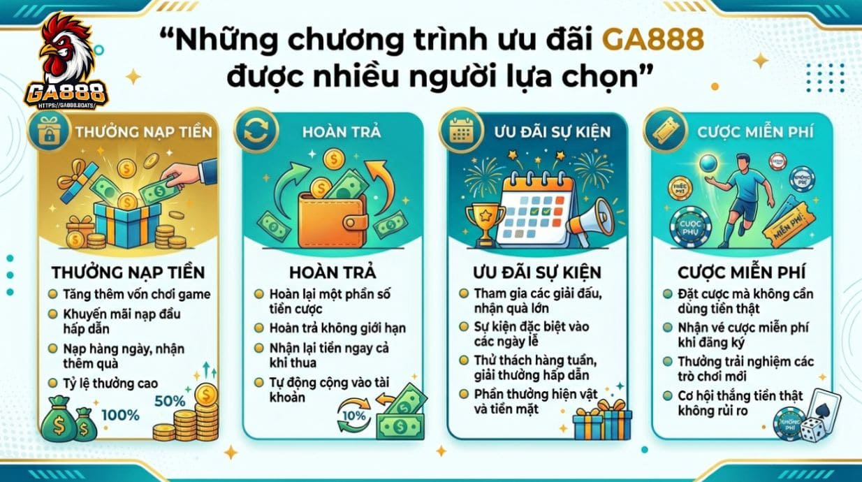 Những chương trình ưu đãi GA888 được nhiều người lựa chọn