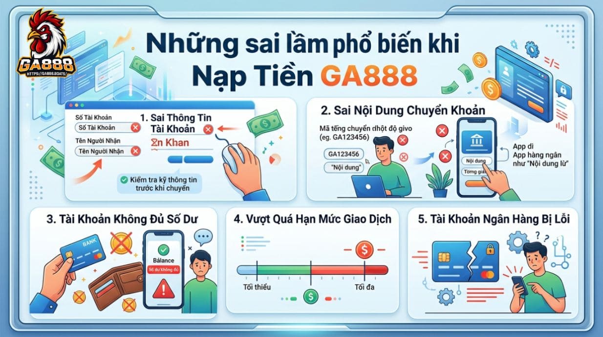Những sai lầm phổ biến khi Nạp Tiền GA888
