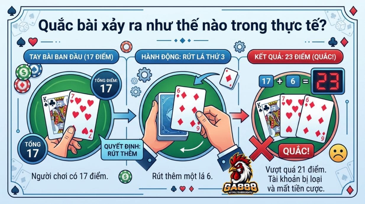 Quắc bài xảy ra như thế nào trong thực tế?