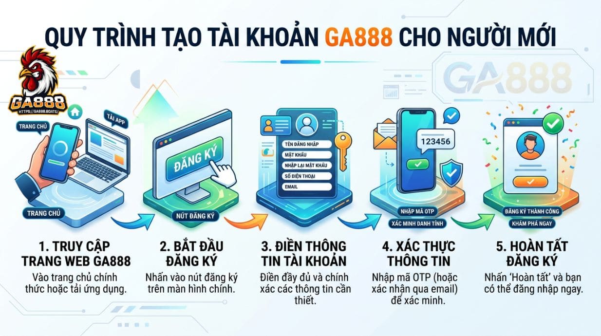 Quy trình tạo tài khoản GA888 cho người mới