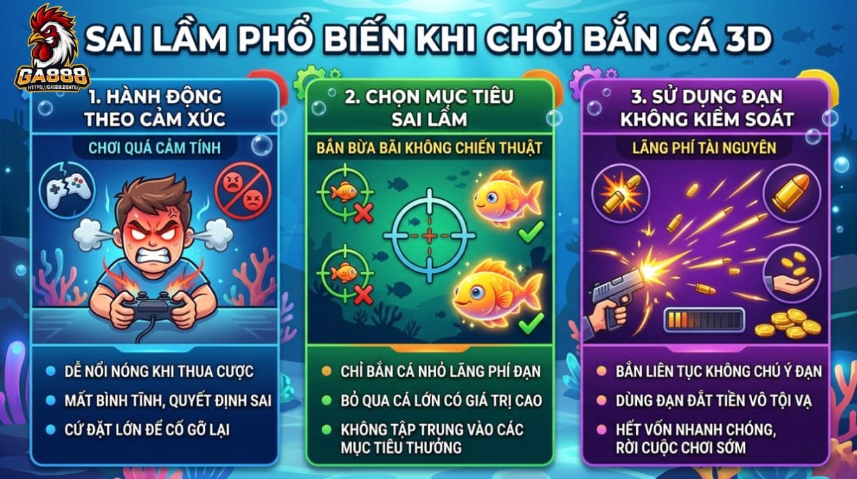 Sai lầm phổ biến khi chơi bắn cá 3D