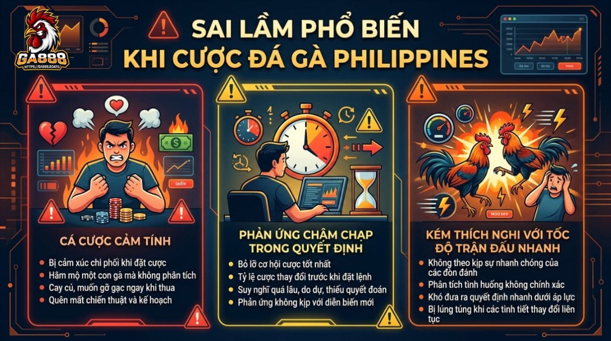 Sai lầm phổ biến khi cược đá gà Philippines