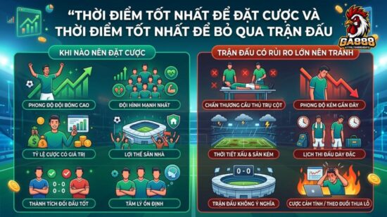 Thời điểm nên vào kèo và lúc tốt nhất để bỏ qua trận đấu