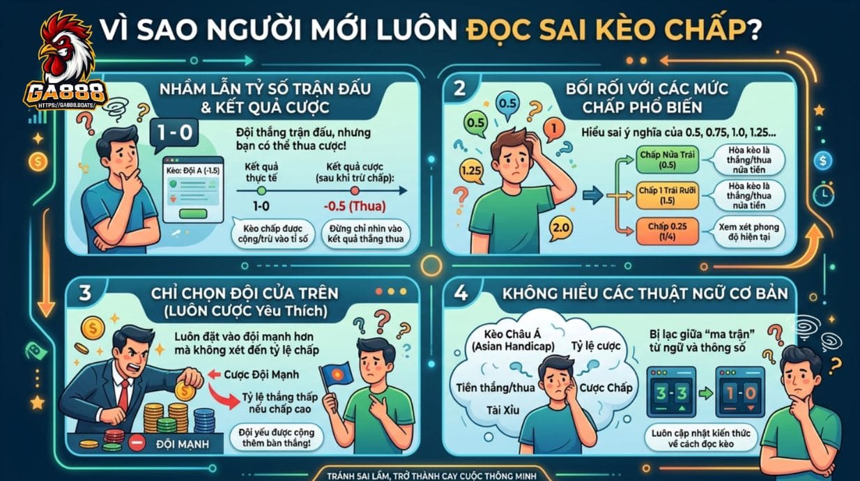 Vì sao người mới luôn đọc sai kèo chấp?