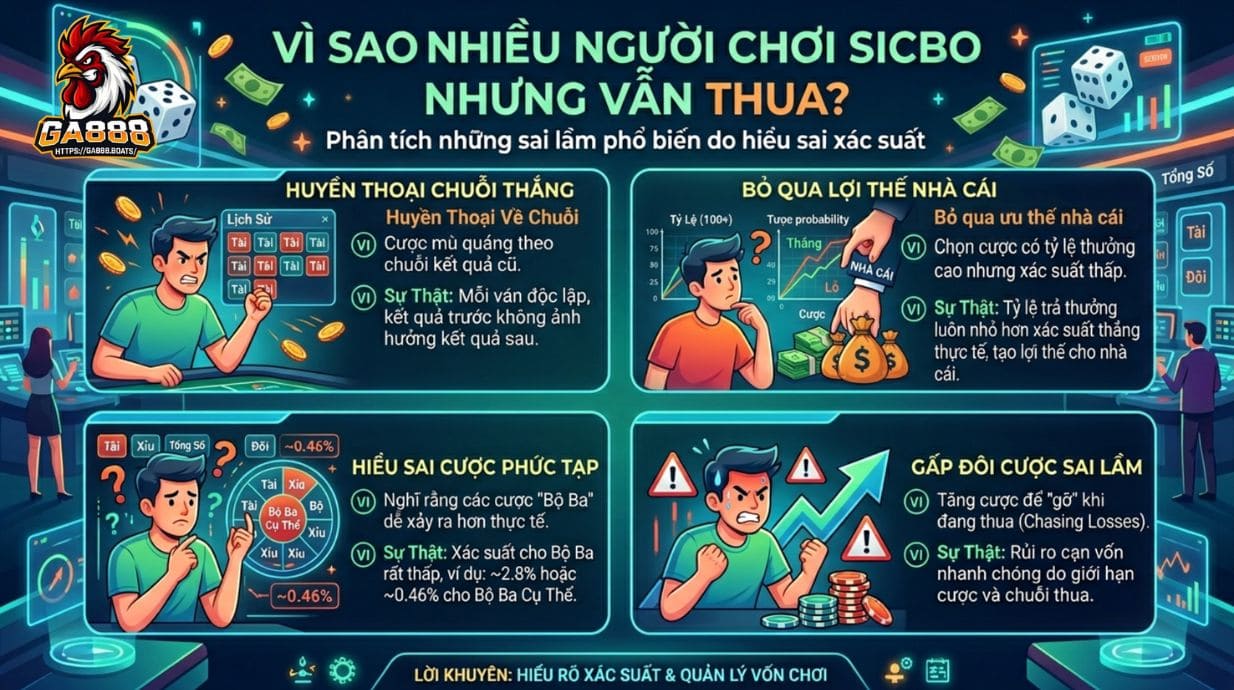 Vì sao nhiều người chơi Sicbo nhưng vẫn thua?