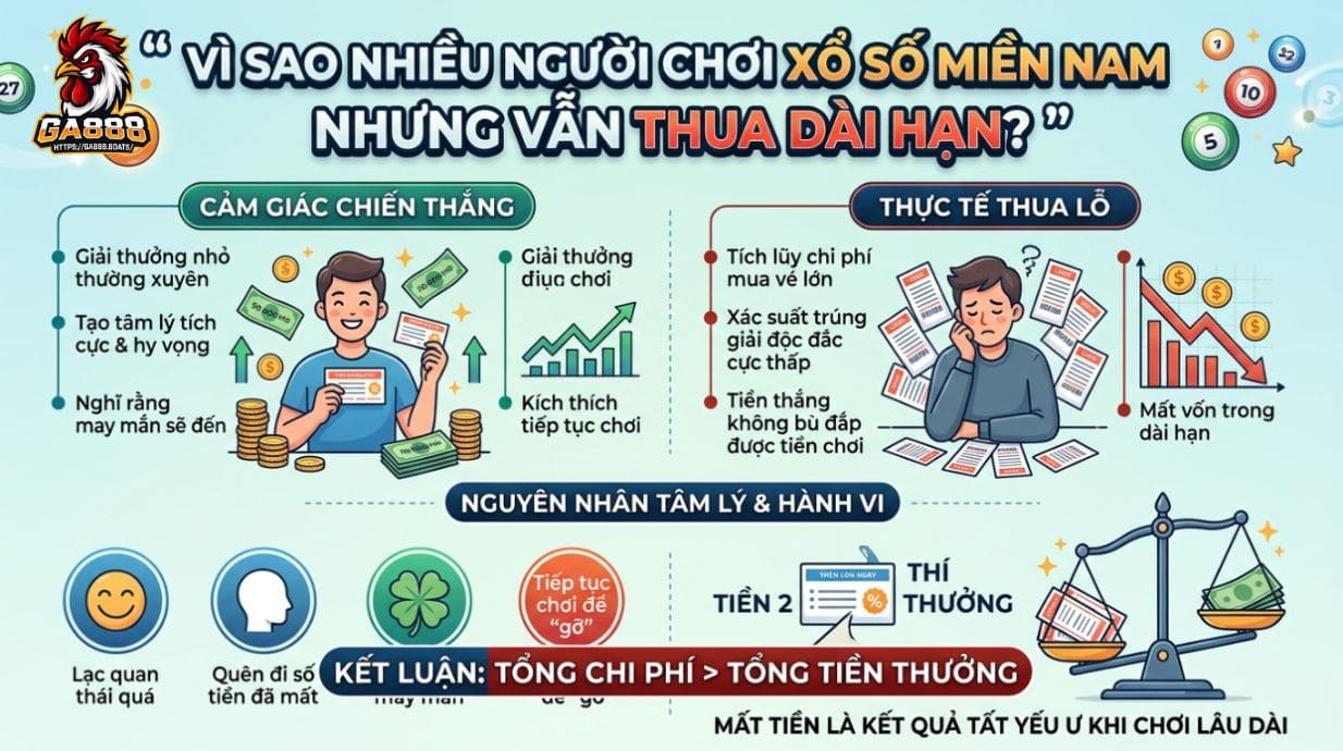 Vì sao nhiều người chơi xổ số miền Nam nhưng vẫn thua dài hạn?