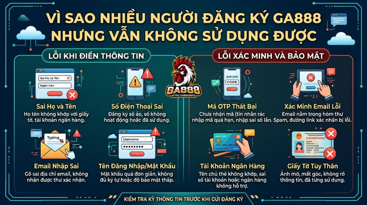 Vì sao nhiều người Đăng Ký GA888 nhưng vẫn không sử dụng được