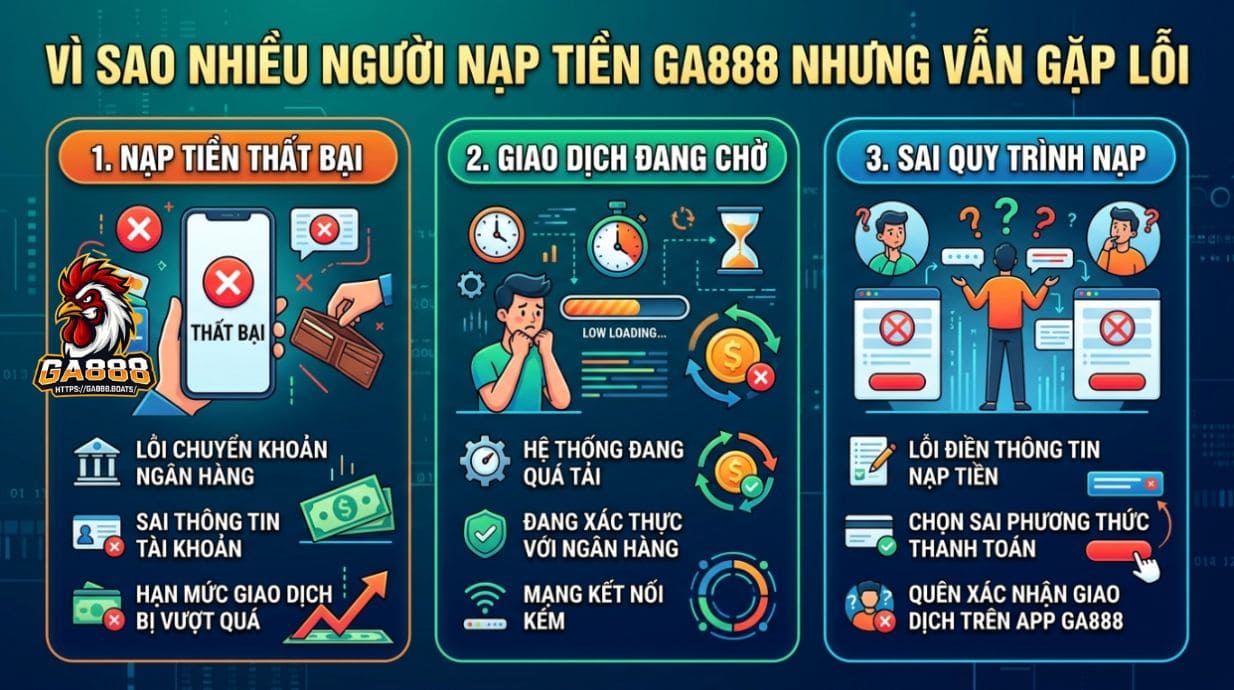 Vì sao nhiều người Nạp Tiền GA888 nhưng vẫn gặp lỗi